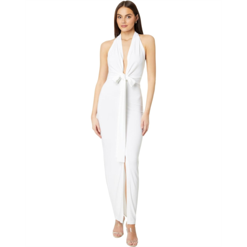 Norma Kamali Tie Front Halter Gown
