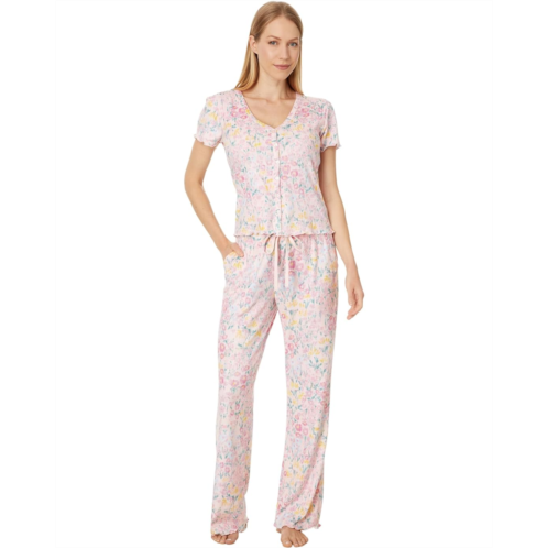 P.J. Salvage Pointelle Floral Fields Pajama Pj Set