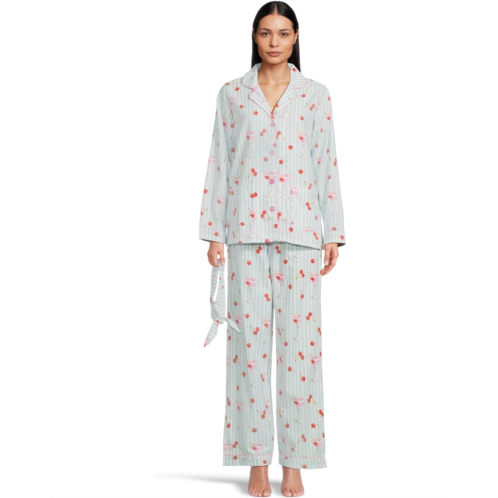 P.J. Salvage Womens PJ Salvage Flannel PJ Set with Headband