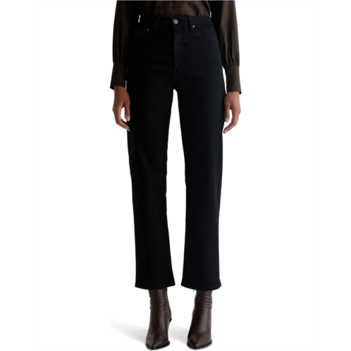 AG Jeans Rian Super High Rise Straight Jeans in Sulfur Black