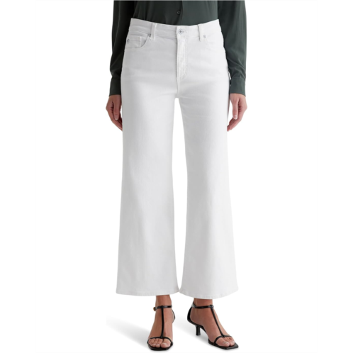 AG Jeans Saige Mid-Rise Wide Leg Jeans in Gallery White