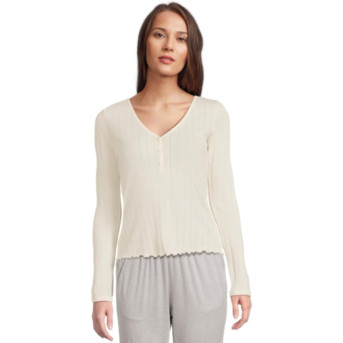 Eberjey Pointelle V-Neck Henley