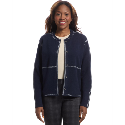 Elliott Lauren Stitch Perfect - Snap Closure Bomber Style Sweater