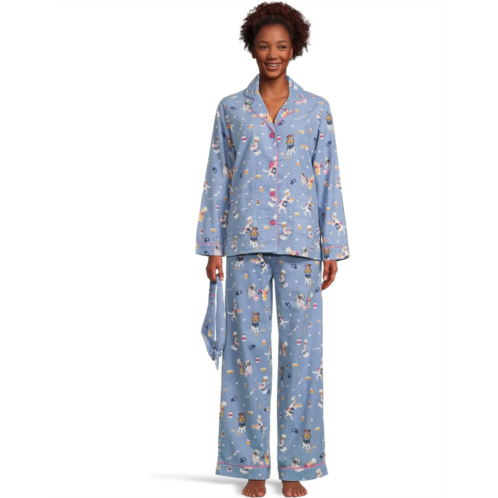 P.J. Salvage Womens PJ Salvage Flannel PJ Set with Headband