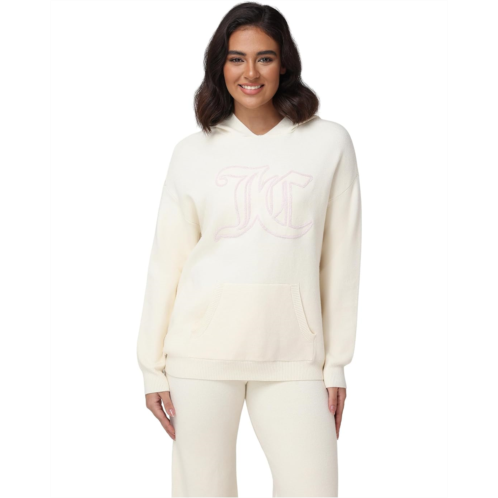Juicy Couture Drop Shoulder Hoodie With Jc Embroidery