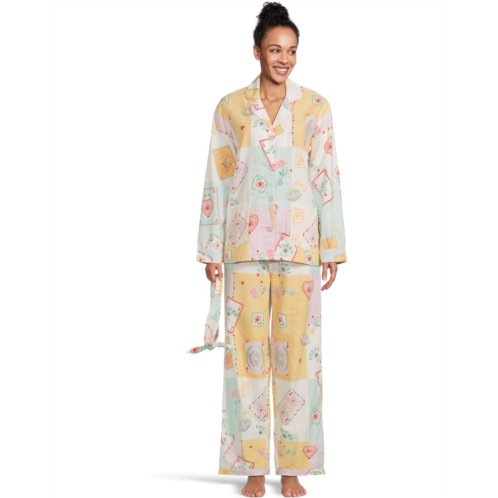 P.J. Salvage Womens PJ Salvage Flannel PJ Set with Headband
