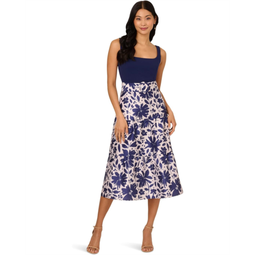 Adrianna Papell Combo Printed Ankle Dress