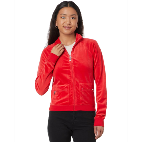 Juicy Couture Heritage Mock Neck Track Jacket with Back Graphic