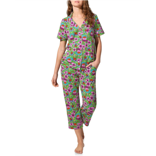 Bedhead PJs X Trina Turk Short Sleeve Classic Stretch Jersey Cropped Pj Set