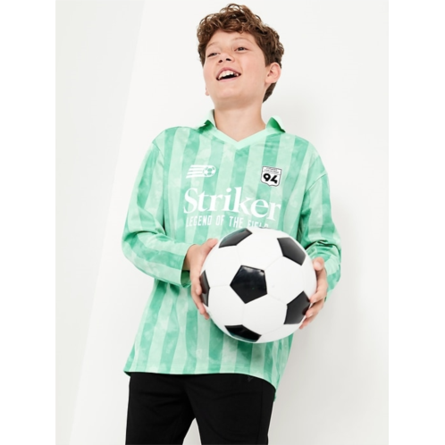 OldNavy Oversized Long-Sleeve Collared Soccer Top for Boys