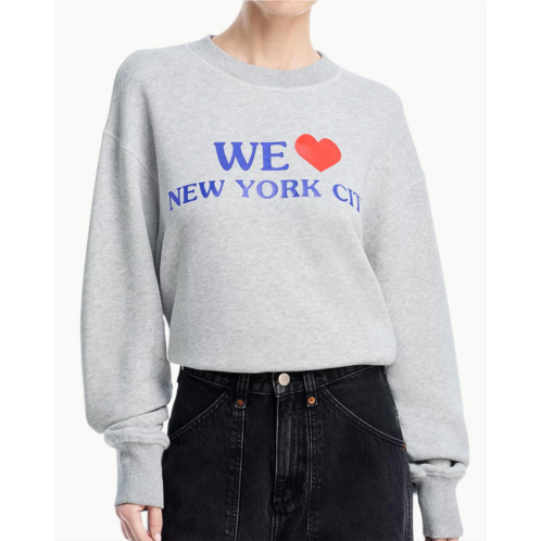 Rag & Bone we heart nyc long sleeve sweatshirt in heather grey