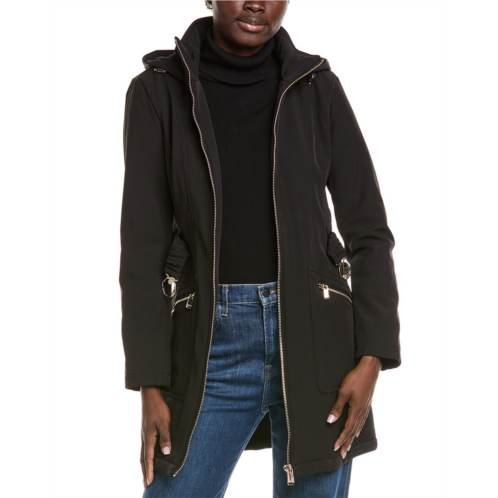 Kensie seatbelt buckle hooded softshell jacket