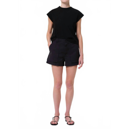 AGOLDE kiva mid rise cargo short in washed black