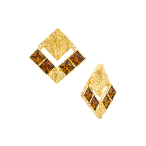 Oscar de la Renta tartan scramble earrings