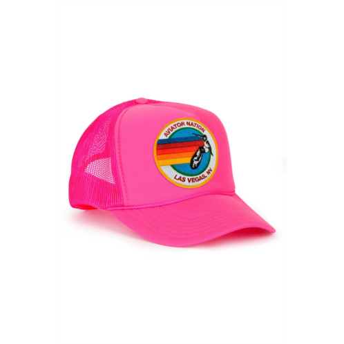 AVIATOR NATION unisex signature vintage low rise trucker hat in neon pink