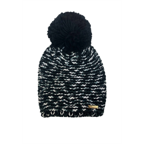 Kensie womens scarf and beanie hat set in black and white