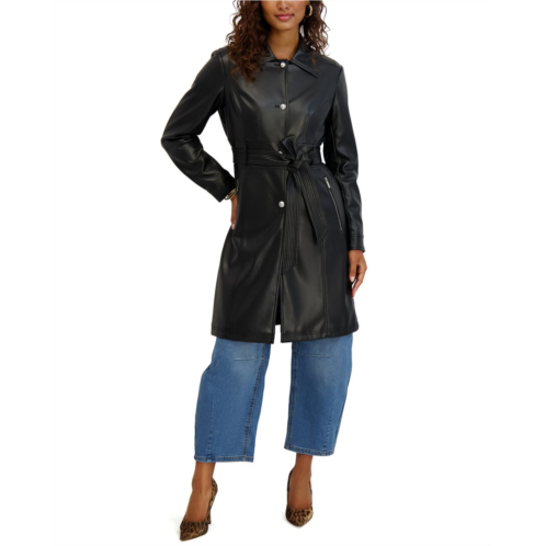 Kensie belted long jacket
