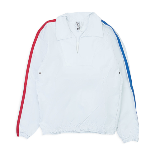 Mains side strip quarter zip white/blue track jackets