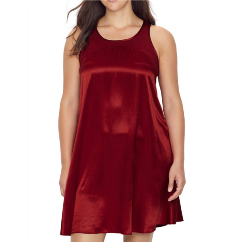 PJ Harlow lindsay satin and rib nightgown in red