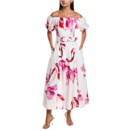 Nicholas santha linen-blend midi dress