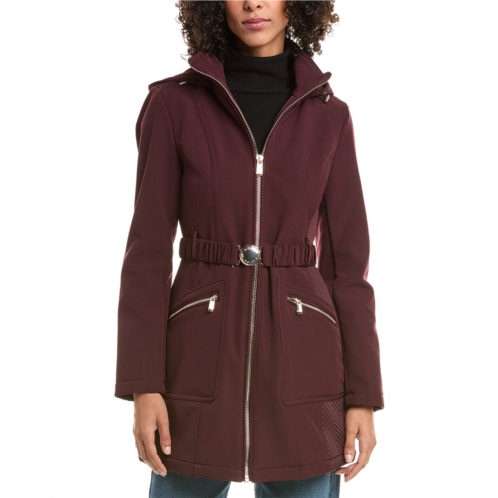 Kensie seatbelt buckle hooded softshell jacket