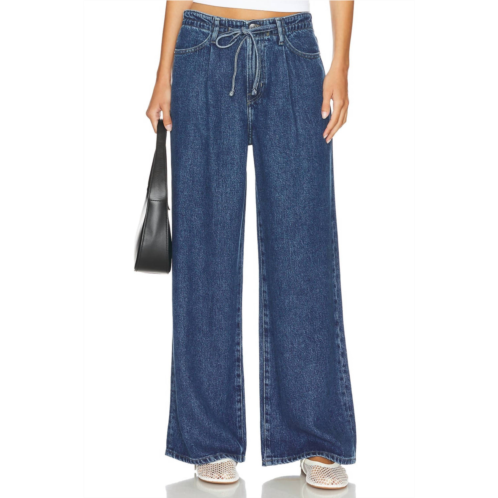 FRAME super drape drawstring wide leg jeans in ghost