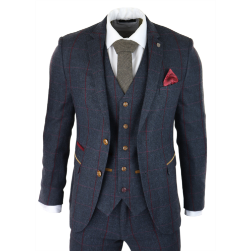 Paul Andrew madrid herringbone tweed 3 piece navy suit