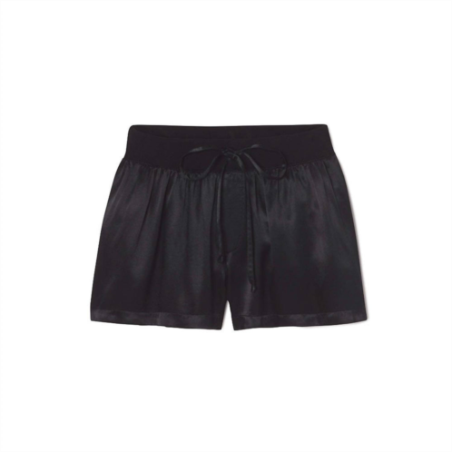 PJ Harlow mikel satin boxer short with draw string in black