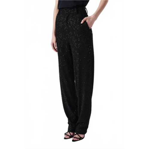 IRO morine straight cut sequin trouser in black