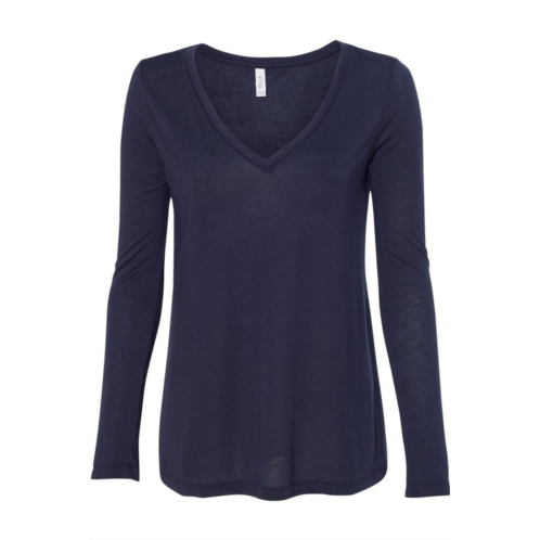 BELLA CANVAS womens flowy long sleeve v-neck tee