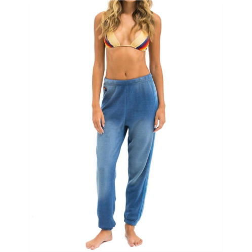 AVIATOR NATION 5 stripe sweatpants in faded water