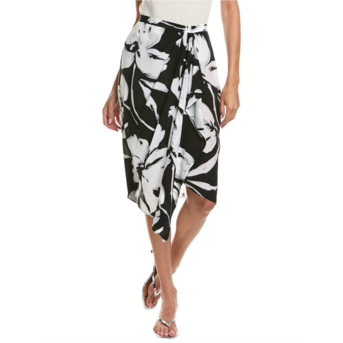 Michael Kors Collection floral draped silk skirt