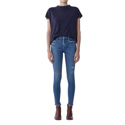 AGOLDE sophie high-rise ankle pentacle jeans in blue