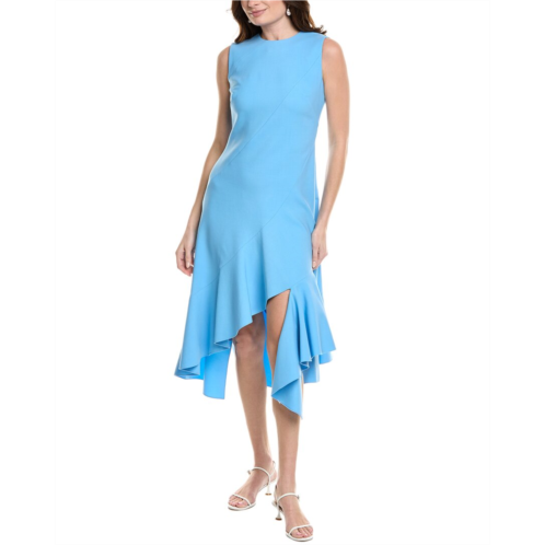 Oscar de la Renta tiered hem wool-blend midi dress