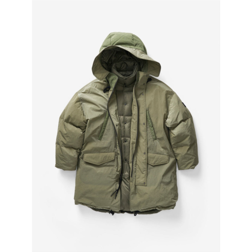 Holden m long down puffer - stone green