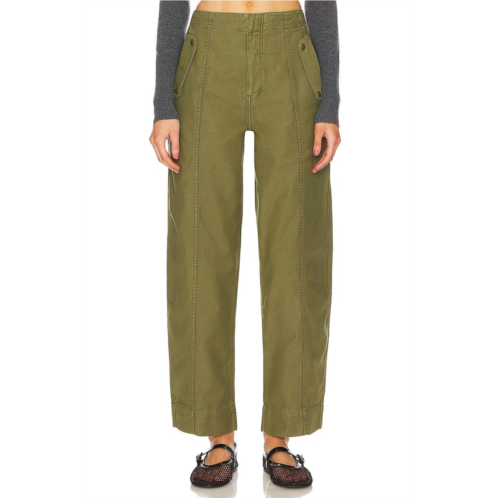 FRAME utility barrel washed pants in winter moss