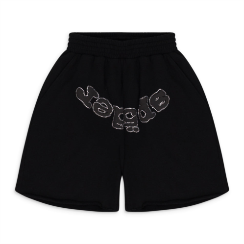SP5DER black og web v2 rhinestone shorts