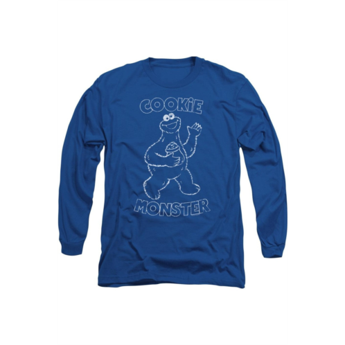 Gildan sesame street simple cookie long sleeve adult tee / t-shirt