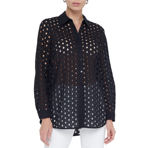 lagence lindy eyelet blouse