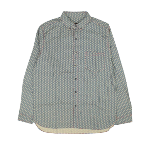 Freeman green geometric button down shirt