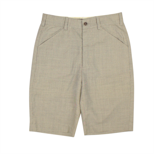 Freeman brown and beige houndstooth wool shorts