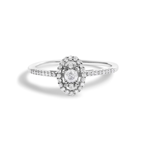 Haus of Brilliance 14k white gold 1/5 cttw diamond oval shape with halo engagement ring