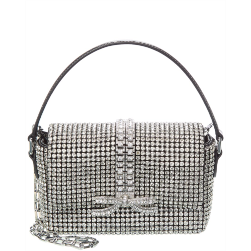 self-portrait rhinestone chainmail leather micro bag
