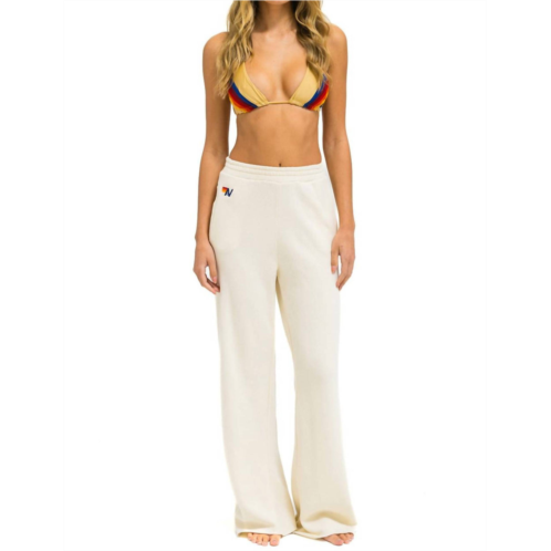 AVIATOR NATION wide leg pocket sweatpants in vintage white