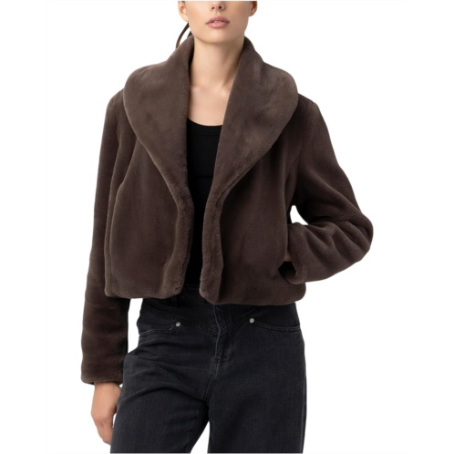 Womens Blank NYC Faux Fur Cropped Jacket