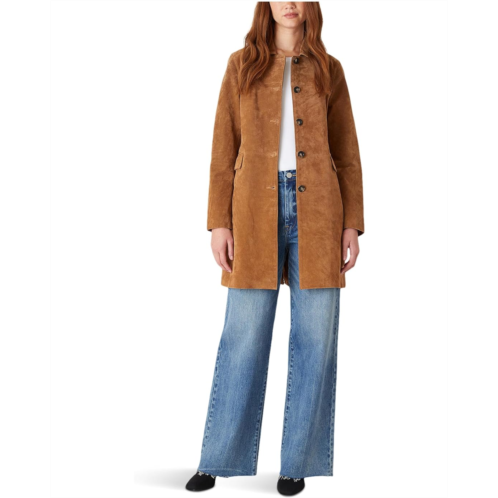 Womens Blank NYC Real Suede Trench Coat