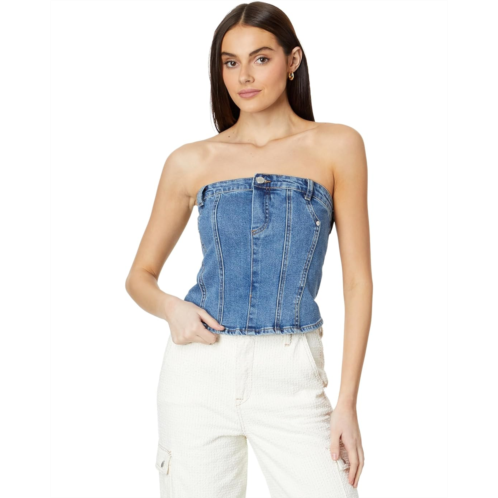 Womens Blank NYC Own It Denim Bustier in Blue
