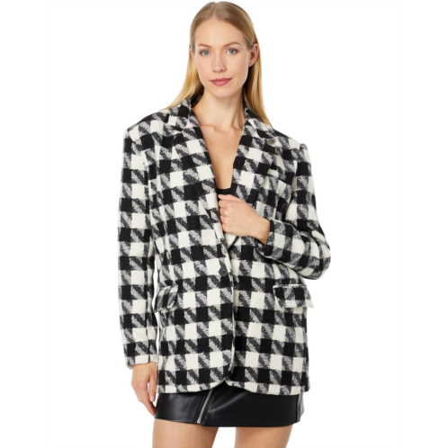 Blank NYC Oversized Houdstooth Print Blazer in Secret Rhythm