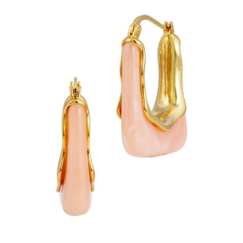 SAVVY CIE JEWELS 18k gold plated brown resin earrings