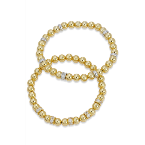 SAVVY CIE JEWELS 18k gold plated beads stretch bracelet